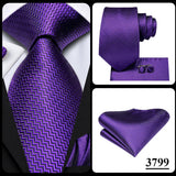 Men's 3 Pcs Purple Silk Wedding Tie Sets - Purple - 3148 - One Size - Silk - image 39