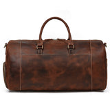 Travel Bags Men's Leather Overnight Bag - Brown - 1 / Design 1 / (58cm) Bag - Large - Genuine Leather - image 25