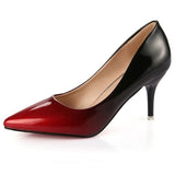 Women's Gradient Two Toned High Heels - Red - 2 / 8cm Heels - 9 B - PU Leather - image 11