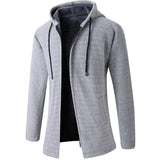 Men's Cashmere Zip Up Hooded Sweater - Black - Hoodie Jacket - 4XL - Polyester - image 24