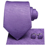 Men's 3 Pcs Purple Silk Wedding Tie Sets - Purple - 3148 - One Size - Silk - image 6