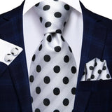 Men's 3 Pcs White Silk Wedding Tie Sets - White - 1057 - One Size - Silk - image 19