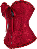 Women's Pretty Overbust Corset Bustier - Black - 819 / Front Clip / Corset - 7XL - Polyester - image 15