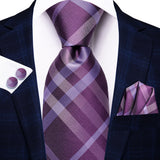 Men's 3 Pcs Purple Silk Wedding Tie Sets - Purple - 3455 - One Size - Silk - image 41