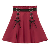 Women's High Waist Harajuku Mini Skirt - Red Wine - Skirt - 4XL - Polyester - image 20