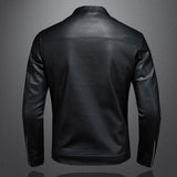 Men's Faux Leather Biker Jacket Slim Fit - Black - Biker Jacket - 5XL - PU Leather - image 2