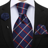 Men's 3 Pcs Tie Hanky Corsage Sets - Purple - 33 - One Size - Polyester - image 7