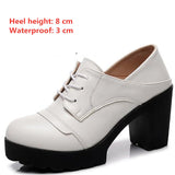 Women's Real Leather Mary Jane Platforms - White - 2 / 8cm - 10.5 B - Genuine Leather - image 29