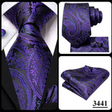 Men's 3 Pcs Purple Silk Wedding Tie Sets - Purple - 3148 - One Size - Silk - image 27