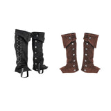 Men's Women's Cosplay LARP Boot Covers - Brown - Boot Covers - One Size - PU Suede Leather - image 6