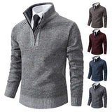 Men's Casual Stand Collar Zip Pullovers - Light Grey - 1 / 8805 / Pullover - XXXL - Polyester - image 22