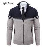 Men's Slim Mock Neck Zip Up Cardigans - Navy - 1 / 8958 / Sweater - XXXL - Polyester - image 9