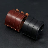 Men's Leather 3 Tier Punk Wrist Band - Brown - 82295 - Medium - Leather - image 12