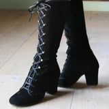 Women's Steampunk Lace Up Granny Boots - Black - Steampunk Granny Boots - 43 B - PU Suede Leather - image 7