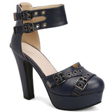 Women's High Platform Summer Sandals - Red - Platform Heels - 50 B - PU Leather - image 17