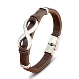 Unisex Leather Infinity Symbol Bracelets - Black/Gold - Bracelet - 23cm - Leather - image 21