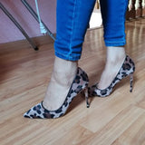 Women's Leopard Print High Heel Stilettos - Beige - 1 / 12cm Heel - 43 B - PU Suede Leather - image 13