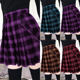 Women's Gothic Suspender Mini Skirt Plaid - Wine Red - Mini Skirt - 5XL - Polyester - image 7