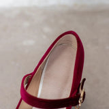 Women's Luxury Velour Mary Jane Pumps - Wine Red - Velour Pump - 12 B - Velvet/PU Leather - image 38