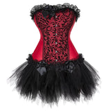 Women's Victorian Lace Corset Dresses - Blue/Black - 6068blue 7008black - 6XL - Polyester - image 15