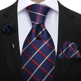 Men's 3 Pcs Tie Hanky Corsage Sets - Purple - 33 - One Size - Polyester - image 8