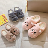 Women's Cute Cozy Cartoon Cat Slippers - Black - Cat Slippers - 46-47 - Plush - image 10