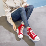 Women's High Platform Zipper Sneakers - Navy - Platform Sneakers - 43 B - Canvas - image 19