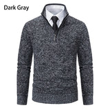 Men's Casual Stand Collar Zip Pullovers - Light Grey - 1 / 8805 / Pullover - XXXL - Polyester - image 14