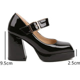 Women's Bright Patent Mary Jane Pumps - Nude - Mary Jane Pump - 14.5 B - Genuine Patent Leather - image 30