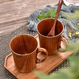 Natural Japanese Jujube Wood Cup Mug - Brown - 4 / 6 Pcs Set - Medium - JuJube Wood - image 3