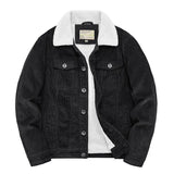 Men's Padded Corduroy Fleece Jacket - Black - Jacket - 6XL - Corduroy - image 18