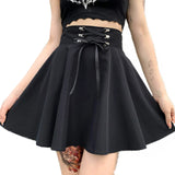 Women's Punk Lace Up Pleated Mini Skirts - Black - 9518-1HS / Skirt - 4XL - Polyester - image 7