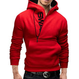 Men's High Neck Hooded Pullovers - Red/White - Pullover - XXXL - Polyester - image 27
