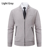 Men's Casual Stand Up Collar Cardigans - Dark Grey - 1 / 8938 / Cardigan Sweater - XXXL - Polyester - image 18