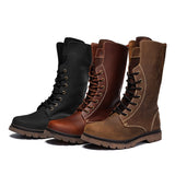 Men's Leather Hiking Boots Hunting Boots - Khaki - 1 / Boots - 45 B - Genuine Leather - image 20