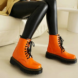 Womens Patent Leather Lace Up Ankle Boot - Black - Ankle Boots - 43 B - PU Patent Leather - image 28