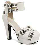 Women's High Platform Summer Sandals - Red - Platform Heels - 50 B - PU Leather - image 11