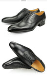 Men's Genuine Leather Brogue Shoes - Black - Men's Formal Shoes - 47 B - Genuine Leather - image 10