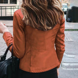 Women's Slim Fit Faux Leather Jackets - Black - Biker Jacket - XXL - PU Leather - image 15