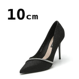 Women's Elegant Pointy High Heel Stilettos - Black - 1 / 7cm / Stilettos - 40 B - PU Leather - image 7