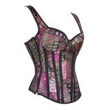 Women's Pretty Strappy Lace Up Corset - Purple - Corset Top - 6XL - Polyester - image 4