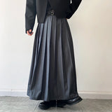 Men's Japanese High Waist Long Pleat Skirt - Black - 5123 - Skirt - XL - Cotton - image 16