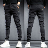 Men's Slim Fit Cargo Streetwear Pants - Black - Skinny Cargo Pants - 38 (5XL) - Polyester - image 8