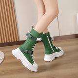 Women's Canvas Chunky Platform Boots - Light Pink - Canvas Boots - 40 B - Canvas - image 30
