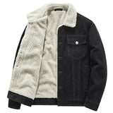 Men's Corduroy Fleece Winter Jacket - Grey - Trucker Jacket - 4XL - Corduroy - image 10