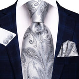 Men's 3 Pcs White Silk Wedding Tie Sets - White - 3434 - One Size - Silk - image 11
