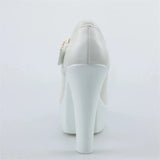 Women's Flower Buckle Mary Janes Heels - Black - 1 / 13cm Heel - 43 B - PU Leather - image 11