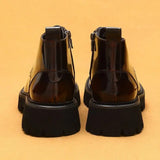 Men's Leather Chunky Heel Dress Boots - Wine Red - Formal Boots - 46 B - Genuine Leather - image 17
