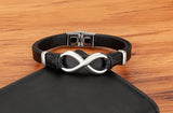 Unisex Leather Infinity Symbol Bracelets - Black/Gold - Bracelet - 23cm - Leather - image 15