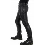 Men's Luxury Faux Leather Slim Fit Pants - Black - Pants - 5XL - PU Leather - image 8